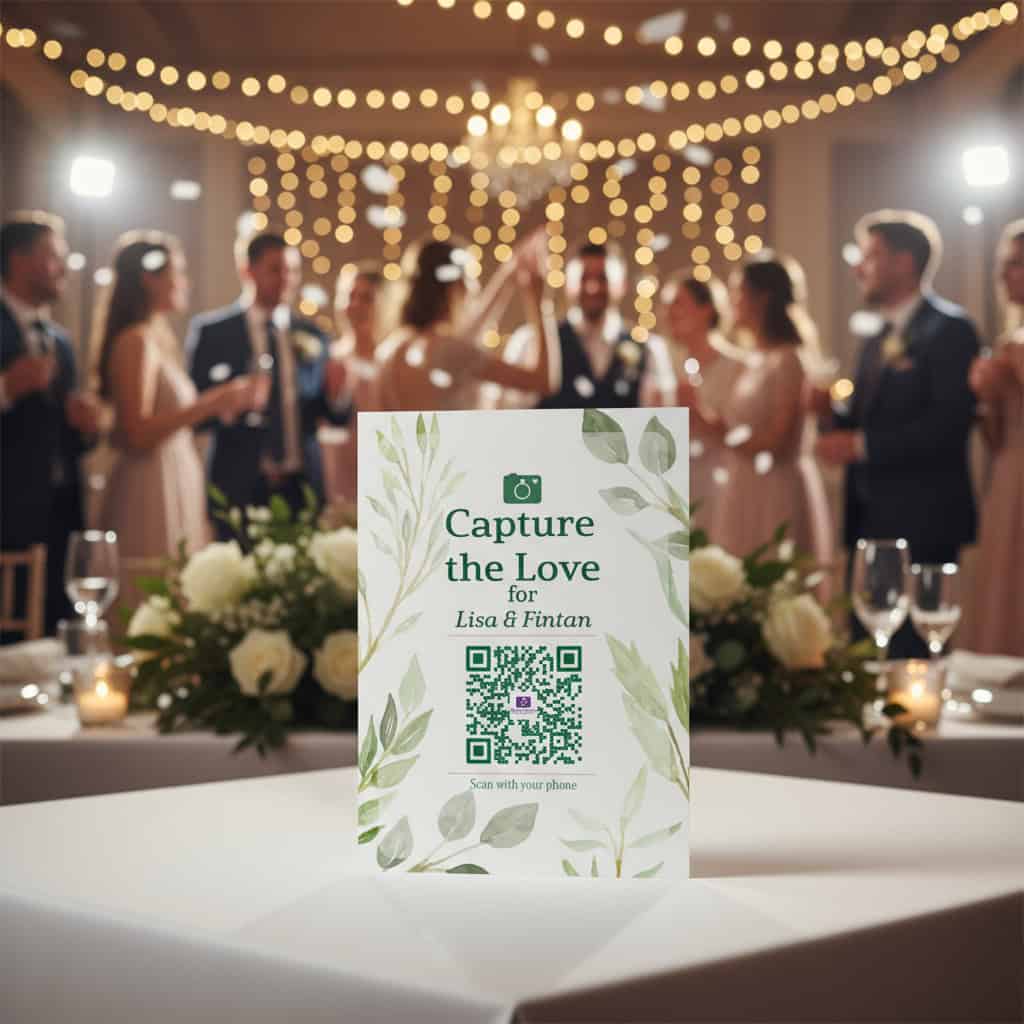 'Capture the Love' Leafy Wedding QR Code - Image 3